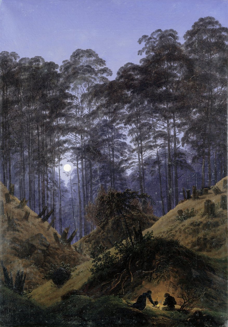 V lese při měsíčním svitu od Caspar David Friedrich