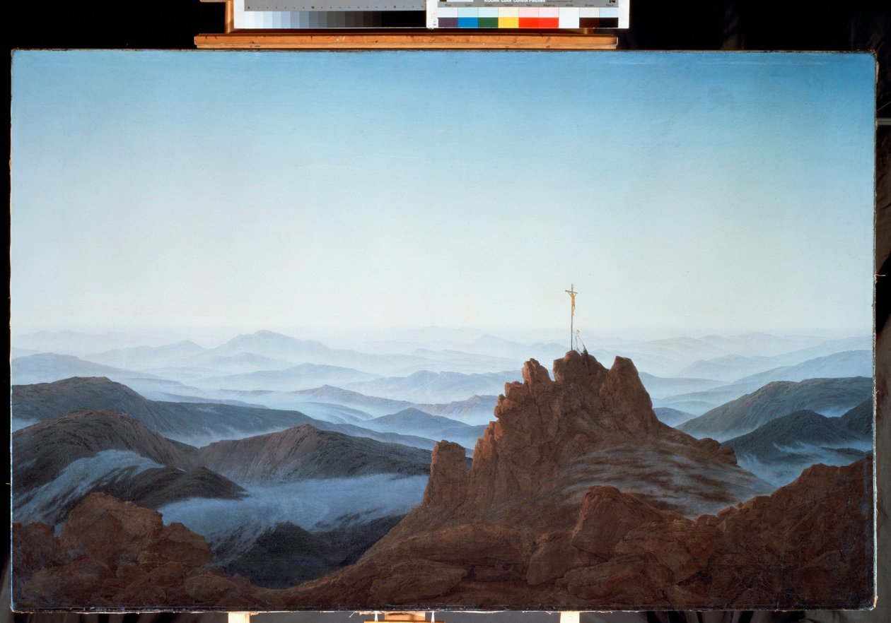 Krajina Matiné na horách Geants (olej na plátně od Caspar David Friedrich