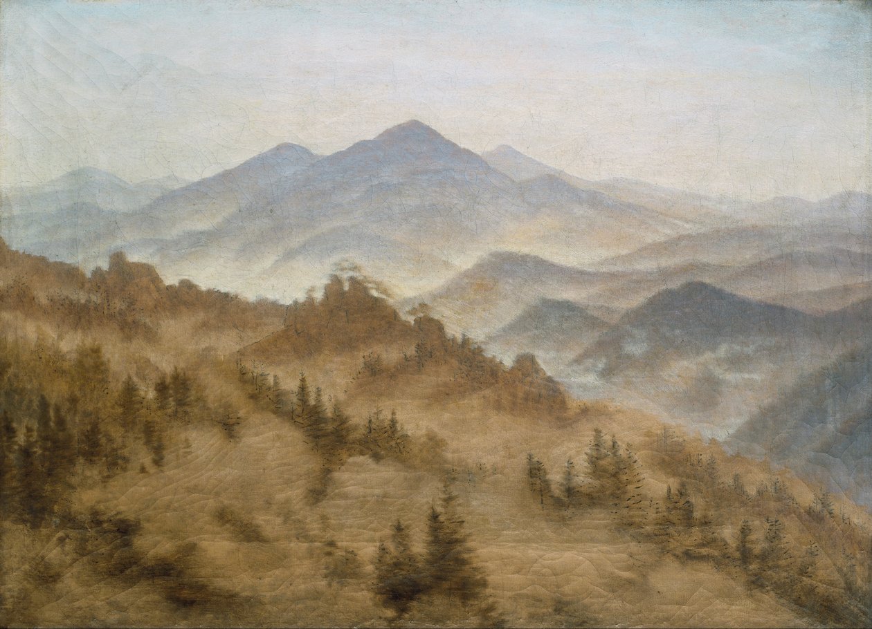 Krajina s Rožmberkem v Českých horách od Caspar David Friedrich