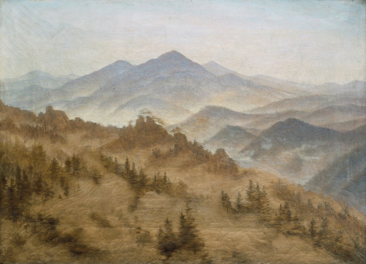 Krajina s Rožmberkem v Českých horách od Caspar David Friedrich