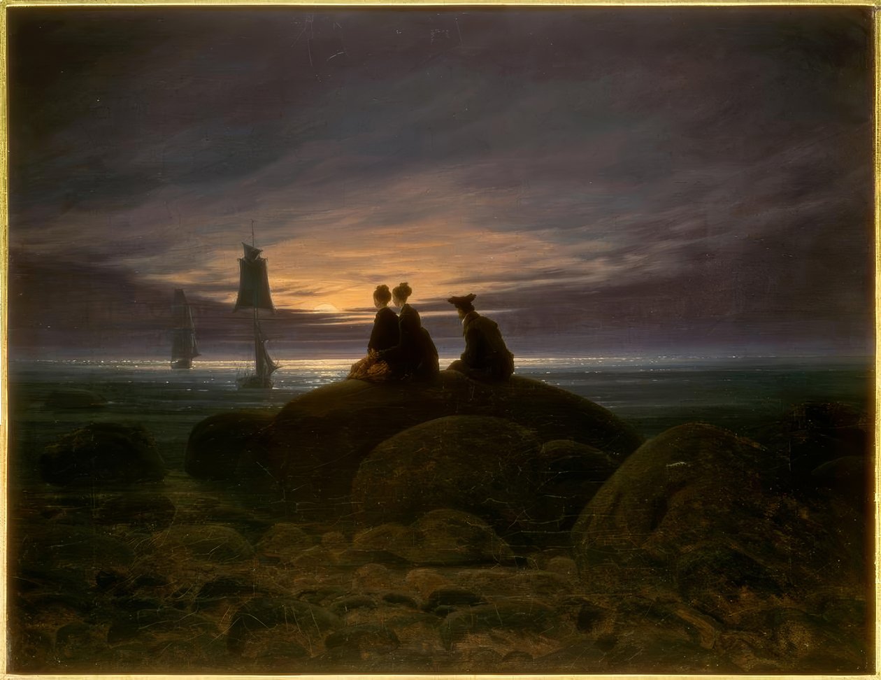 Východ měsíce u moře od Caspar David Friedrich