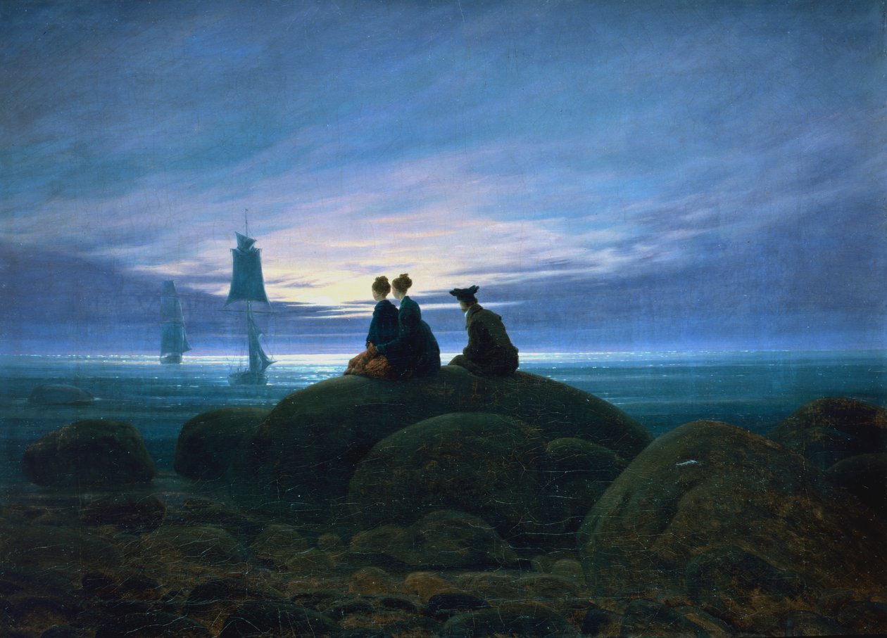 „Východ měsíce nad mořem“, 1774 od Caspar David Friedrich