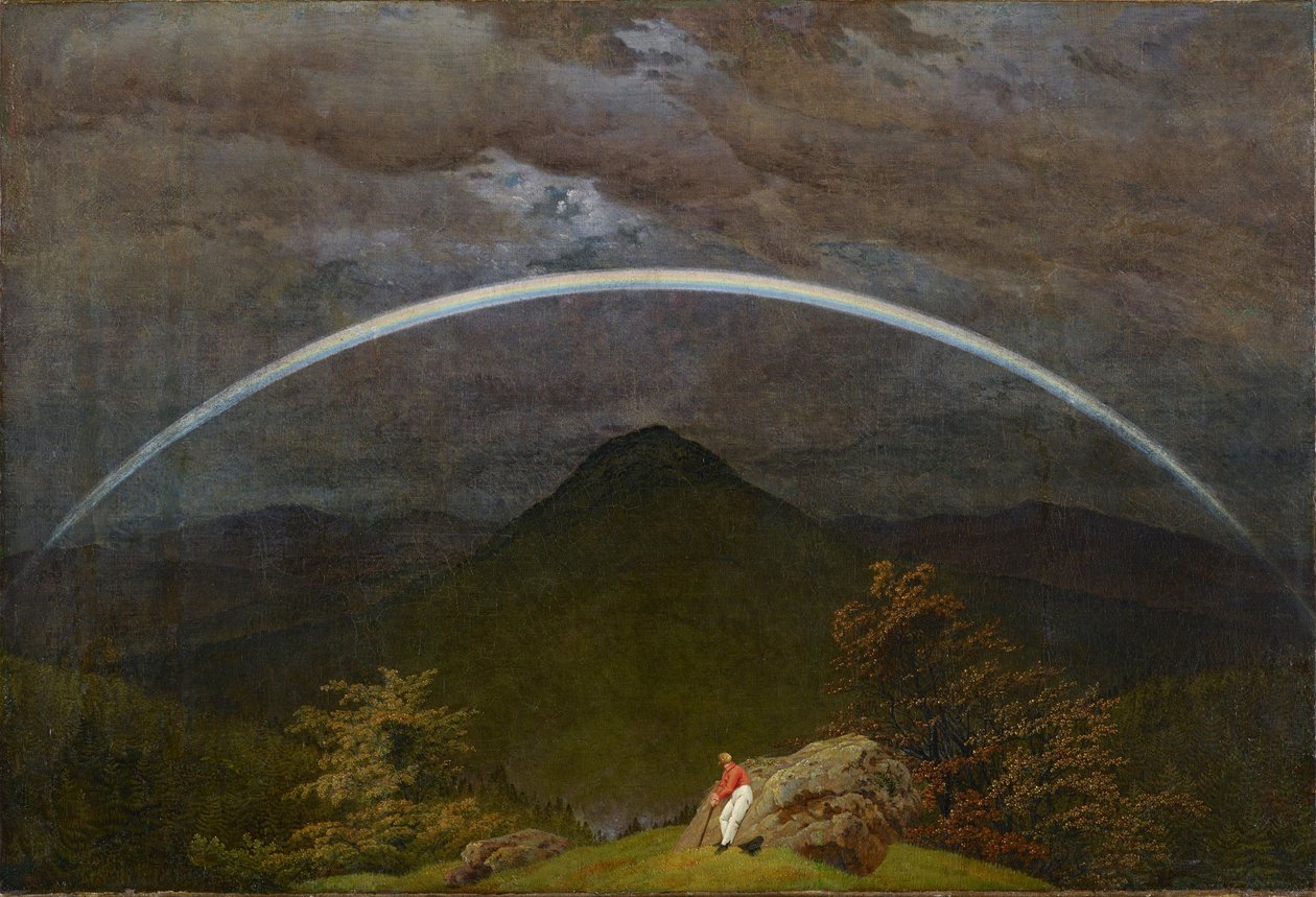 Horská krajina s duhou od Caspar David Friedrich