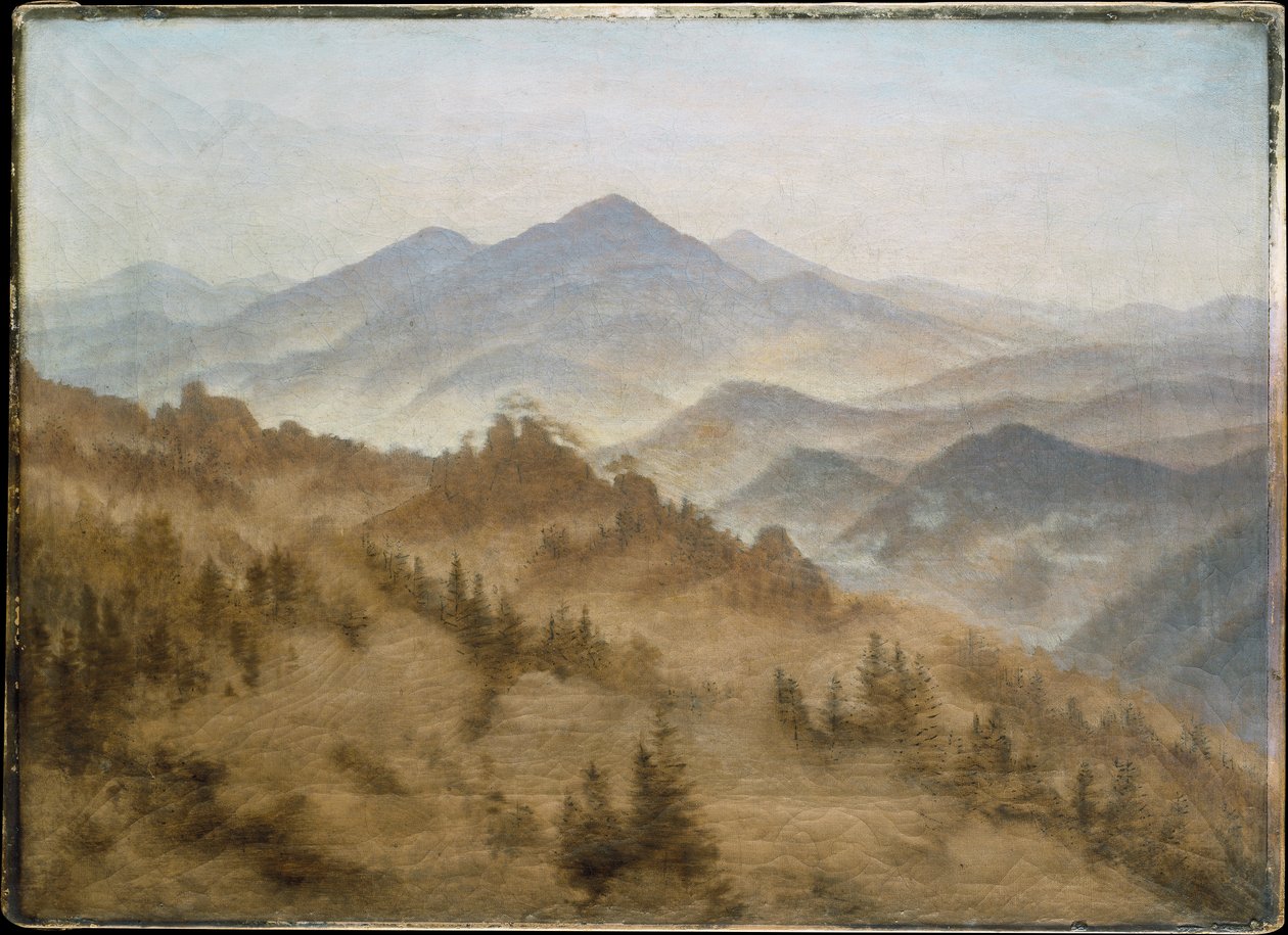 Hory ve stoupající mlze od Caspar David Friedrich