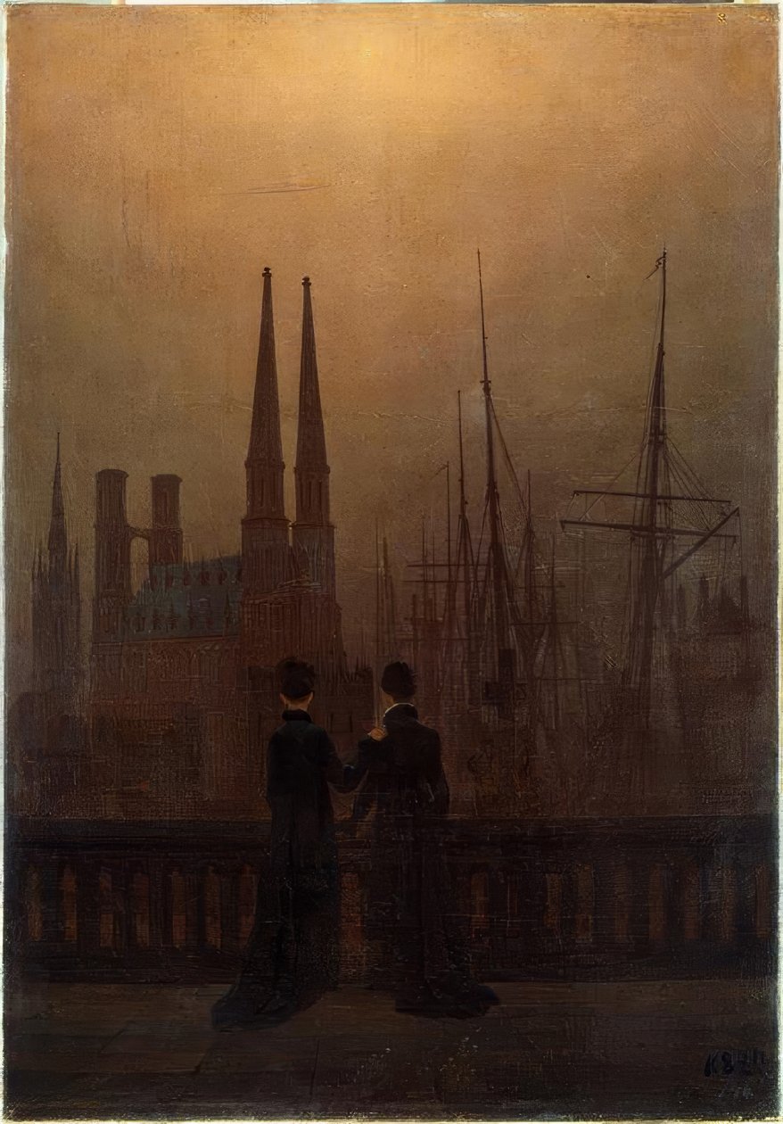 Noční přístav od Caspar David Friedrich