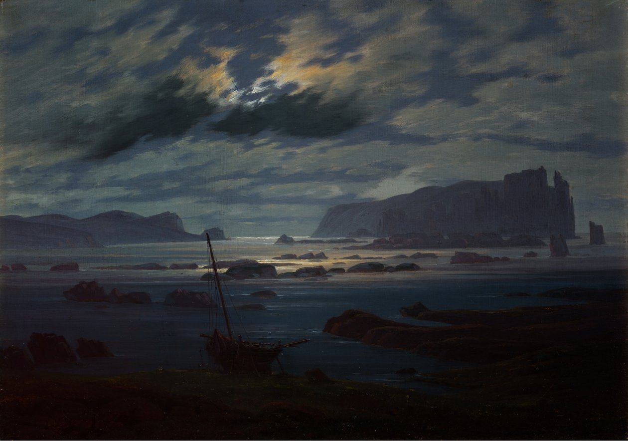 Severní moře v měsíčním svitu od Caspar David Friedrich