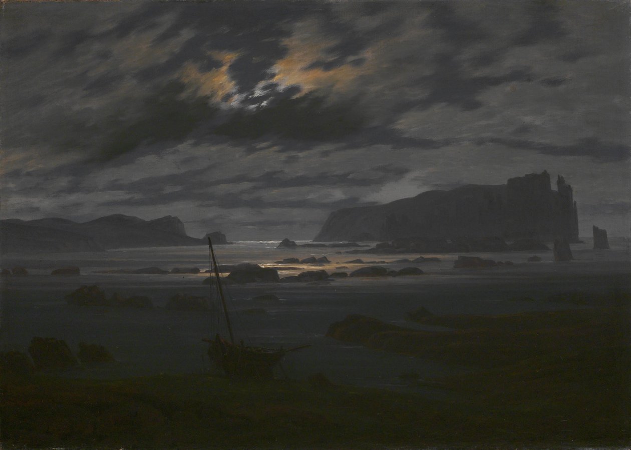 Severní moře v měsíčním světle, c. 1823 od Caspar David Friedrich