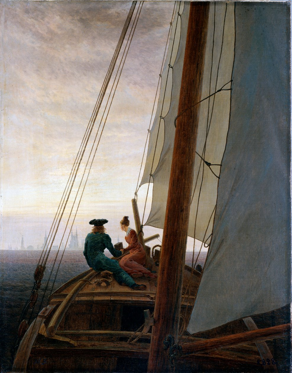 Na palubě plachetnice, mezi 1818 a 1820. od Caspar David Friedrich