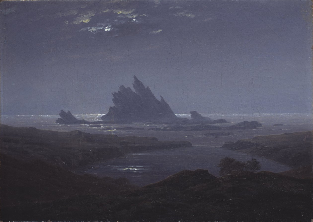 Skalnatý útes na mořském pobřeží, c. 1824 od Caspar David Friedrich