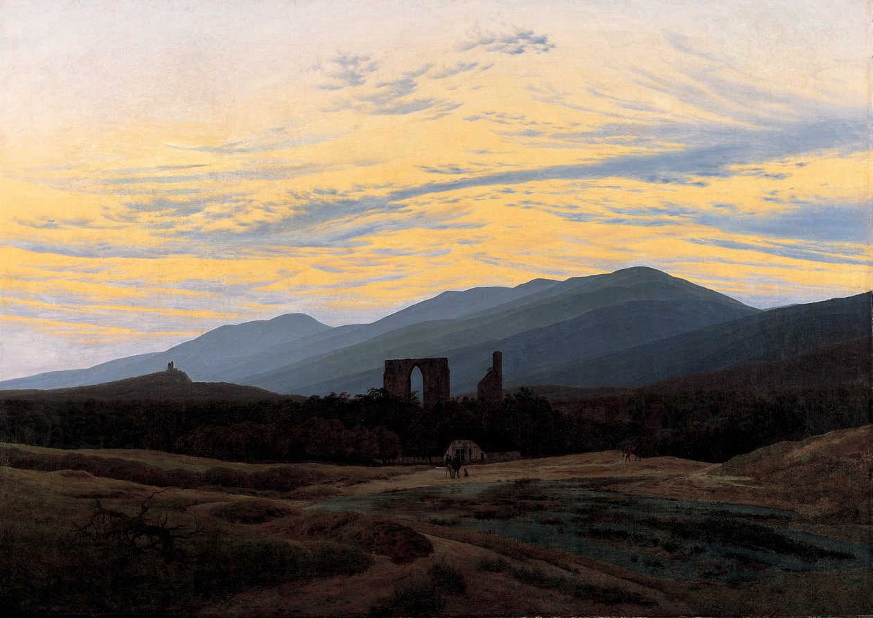 Ruiny opatství Eldena v Riesengebirge, asi 1834 od Caspar David Friedrich