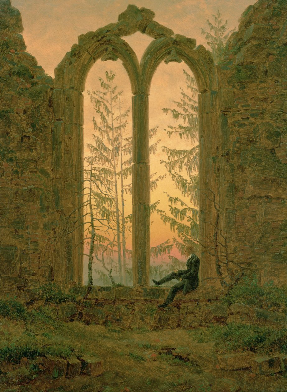 Ruiny kláštera Oybin (The Dreamer) 1835-40 (olej na plátně) od Caspar David Friedrich
