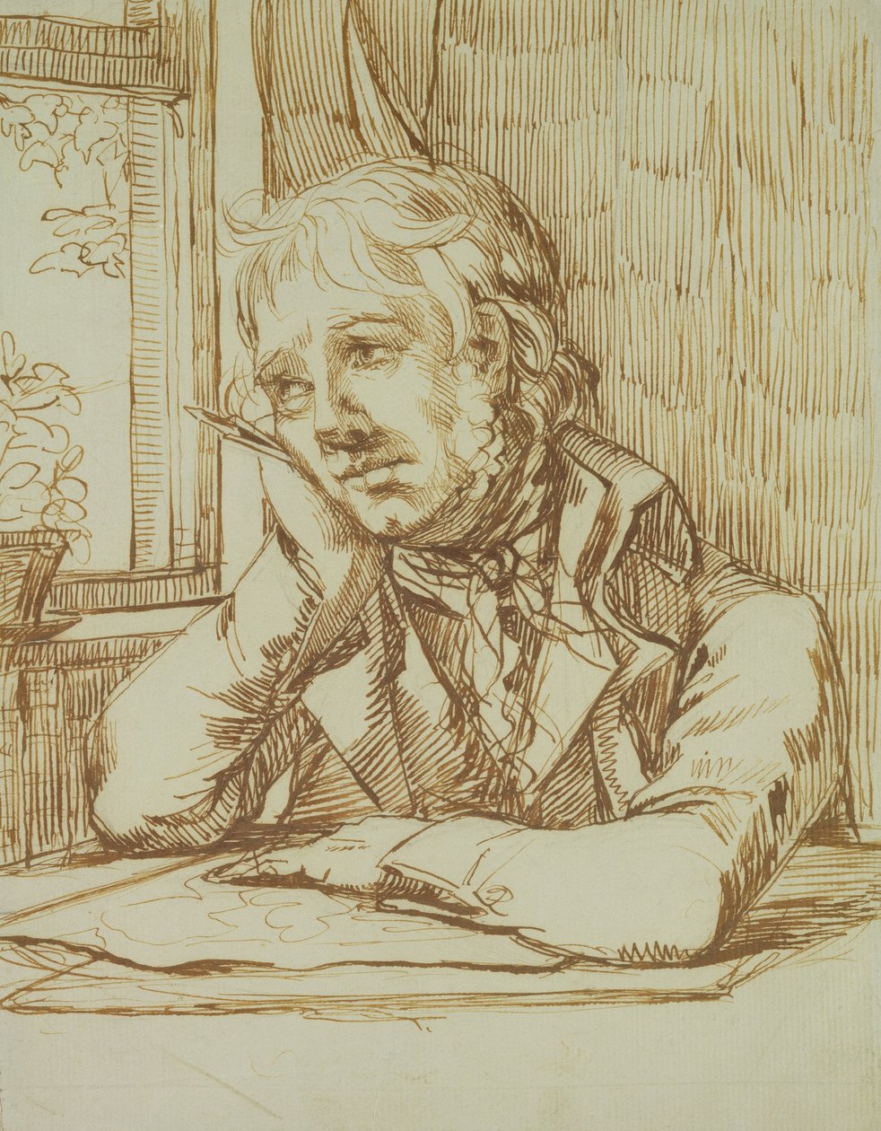 Autoportrét s opřenou paží od Caspar David Friedrich