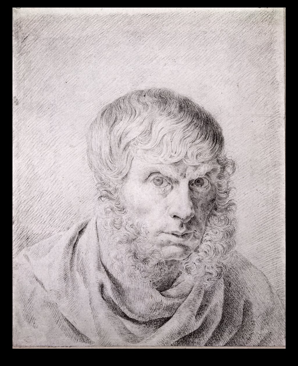 Autoportrét, cca 1810 (černá křída na papíře) od Caspar David Friedrich