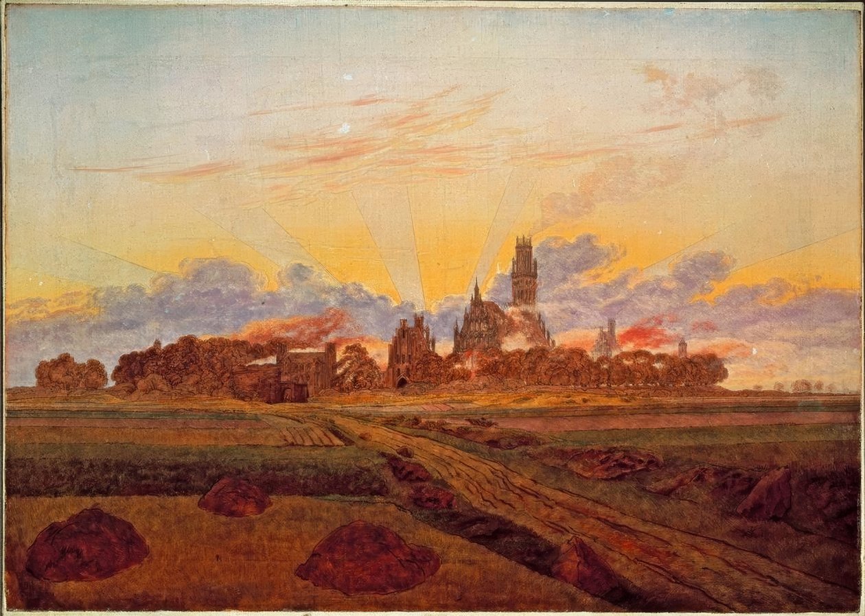 Východ slunce u Neubrandenburgu od Caspar David Friedrich