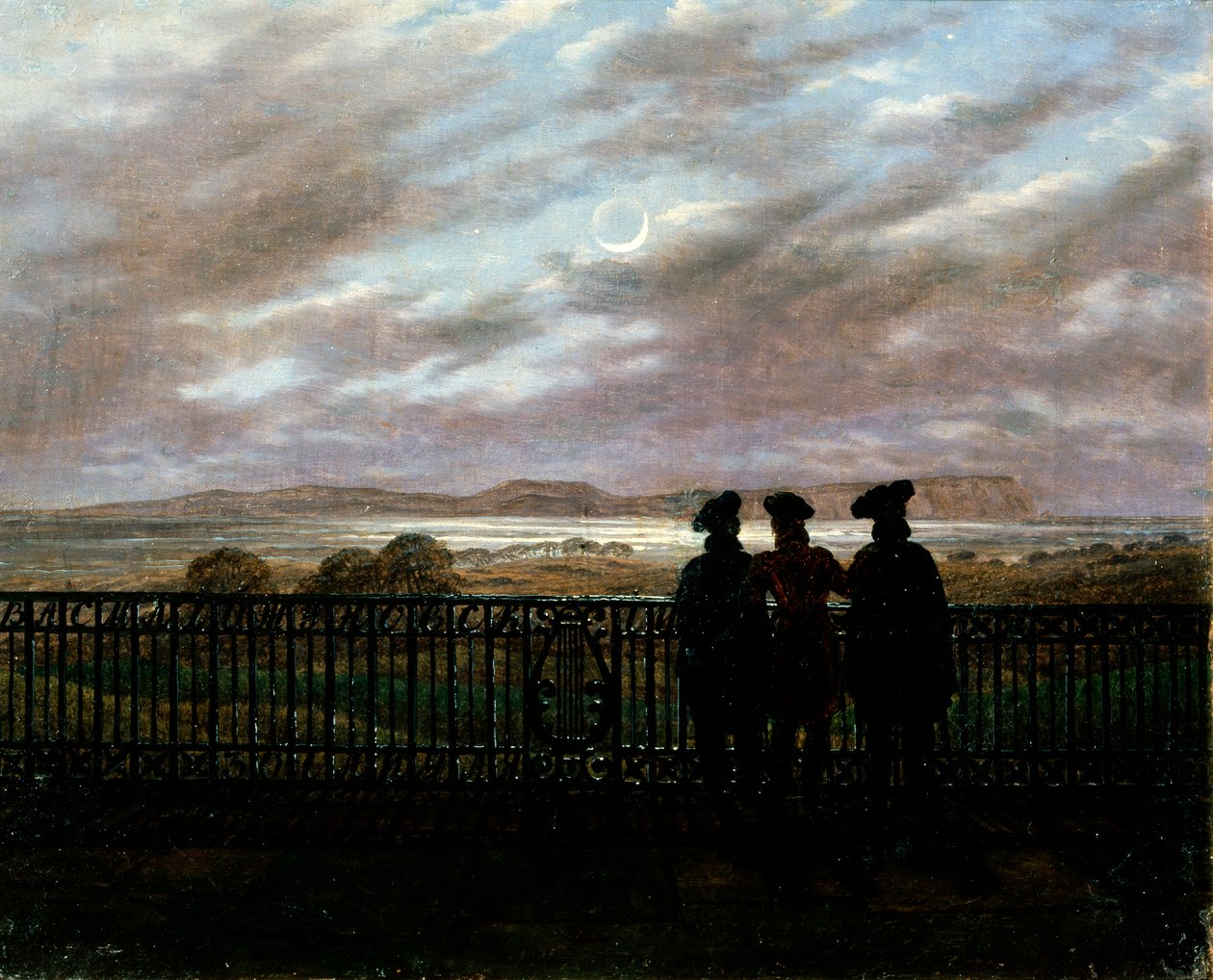 Básníci V.A. Žukovskij, S.I. Turgenev a A.I. Turgeněv, konec 20. let 19. století od Caspar David Friedrich