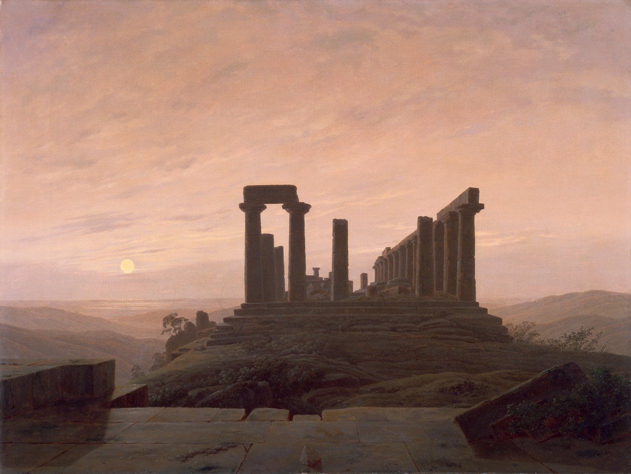 Chrám Juno v Agrigentu, od Caspara Davida Friedricha (1774-1840). od Caspar David Friedrich