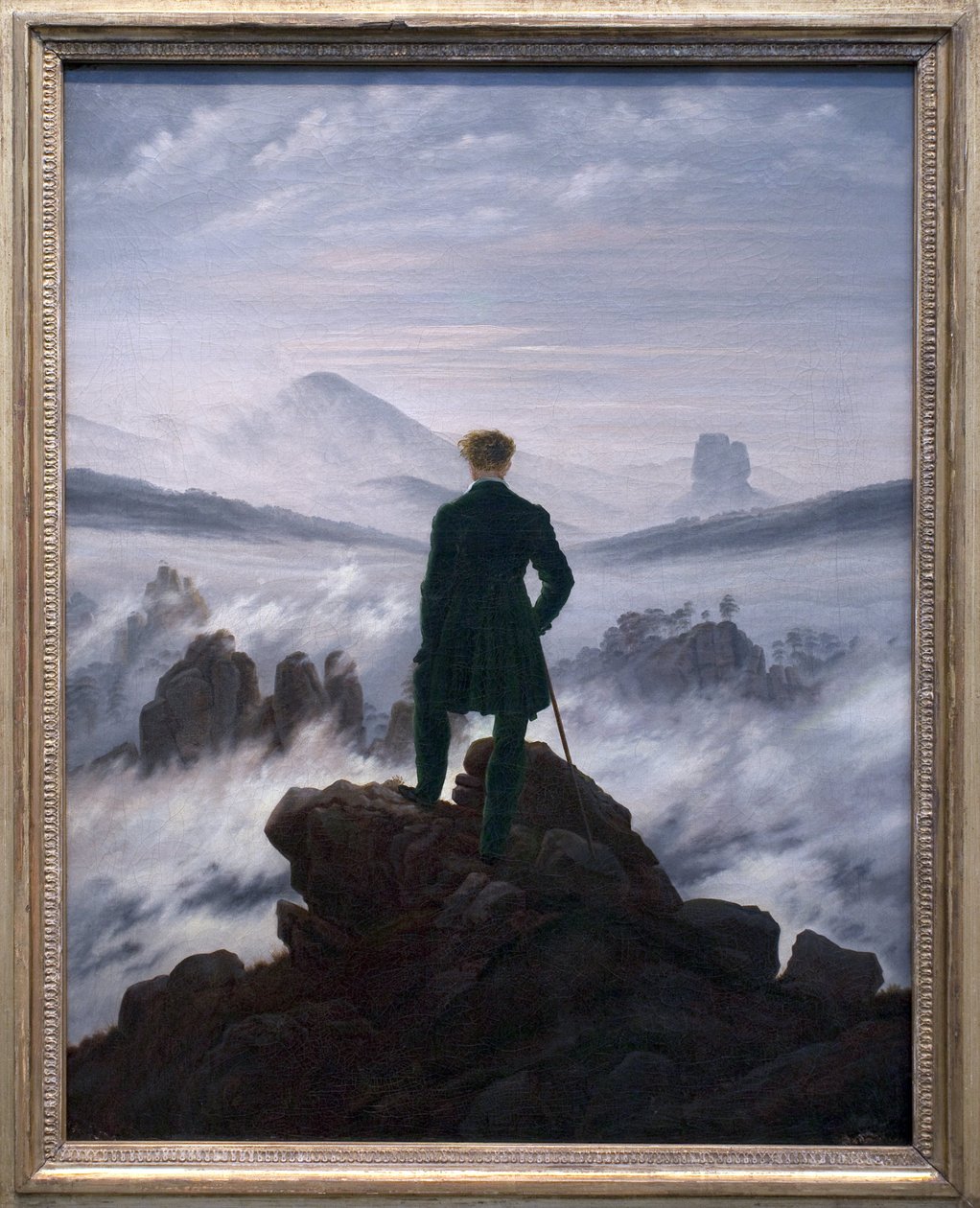 Tulák nad mořem mlhy, kolem roku 1817 od Caspar David Friedrich