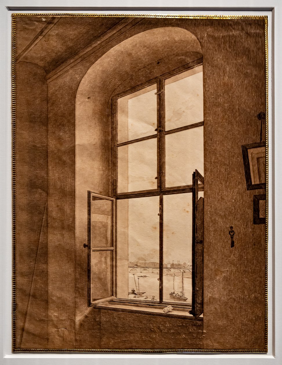 Pohled z umělcova ateliéru, okno vlevo od Caspar David Friedrich