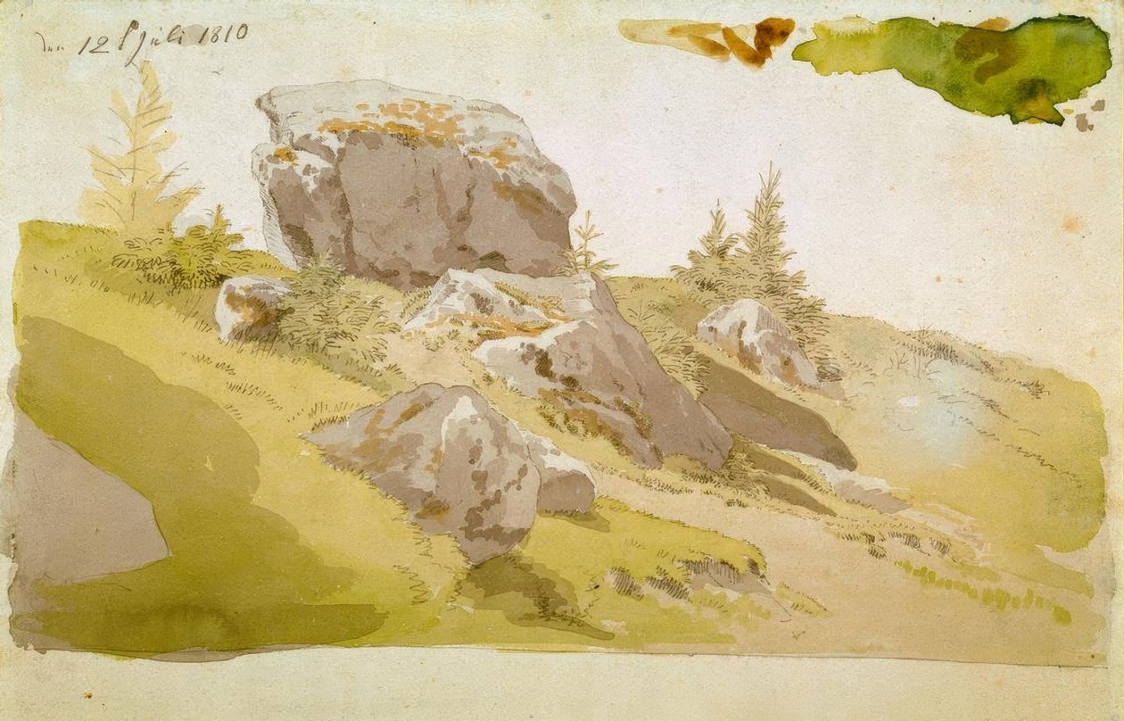 Louka se skalami v Krkonoších od Caspar David Friedrich