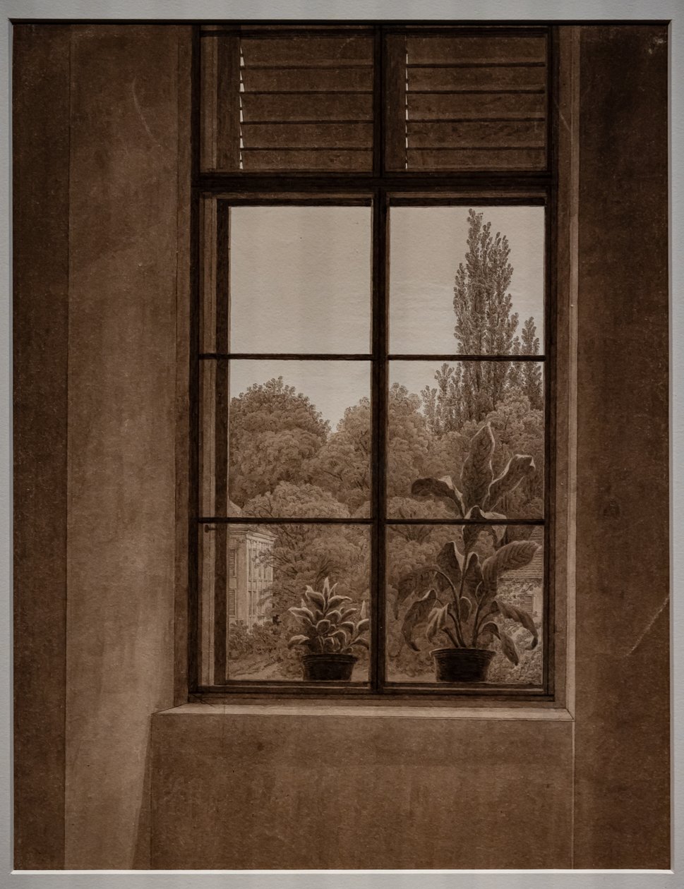 Okno s výhledem do parku od Caspar David Friedrich