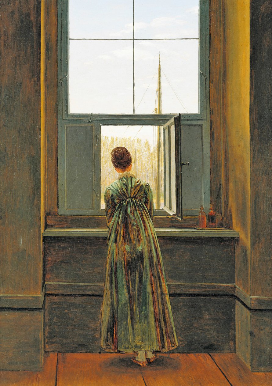 Žena u okna od Caspar David Friedrich