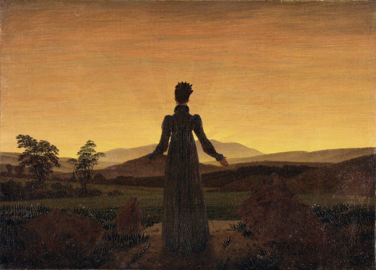 Žena před vycházejícím sluncem, asi 1818 od Caspar David Friedrich