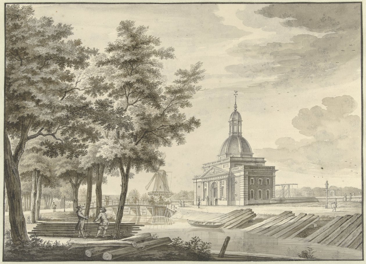 Pohled na nově postavený Muiderpoort, 1771 od Caspar Jacobsz. Philips