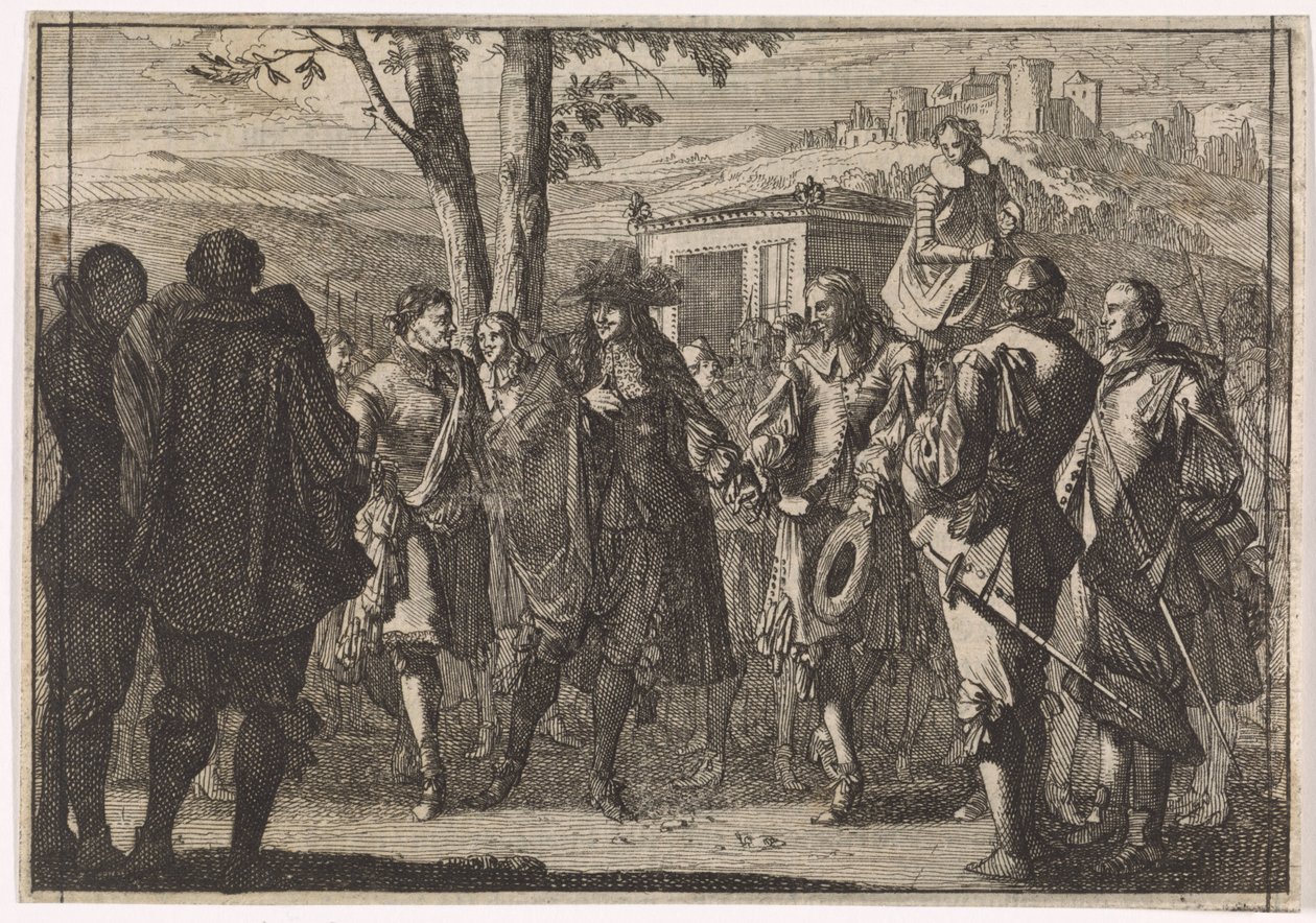 Anglický král Karel I. je zajat anglickými vojáky, 1647 od Caspar Luyken (attributed to)