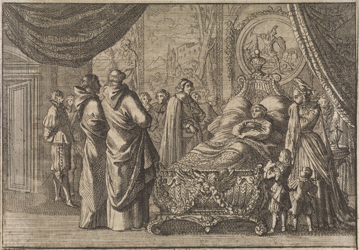 Smrtelná postel Ludvíka XIII., 1643 od Caspar Luyken (attributed to)