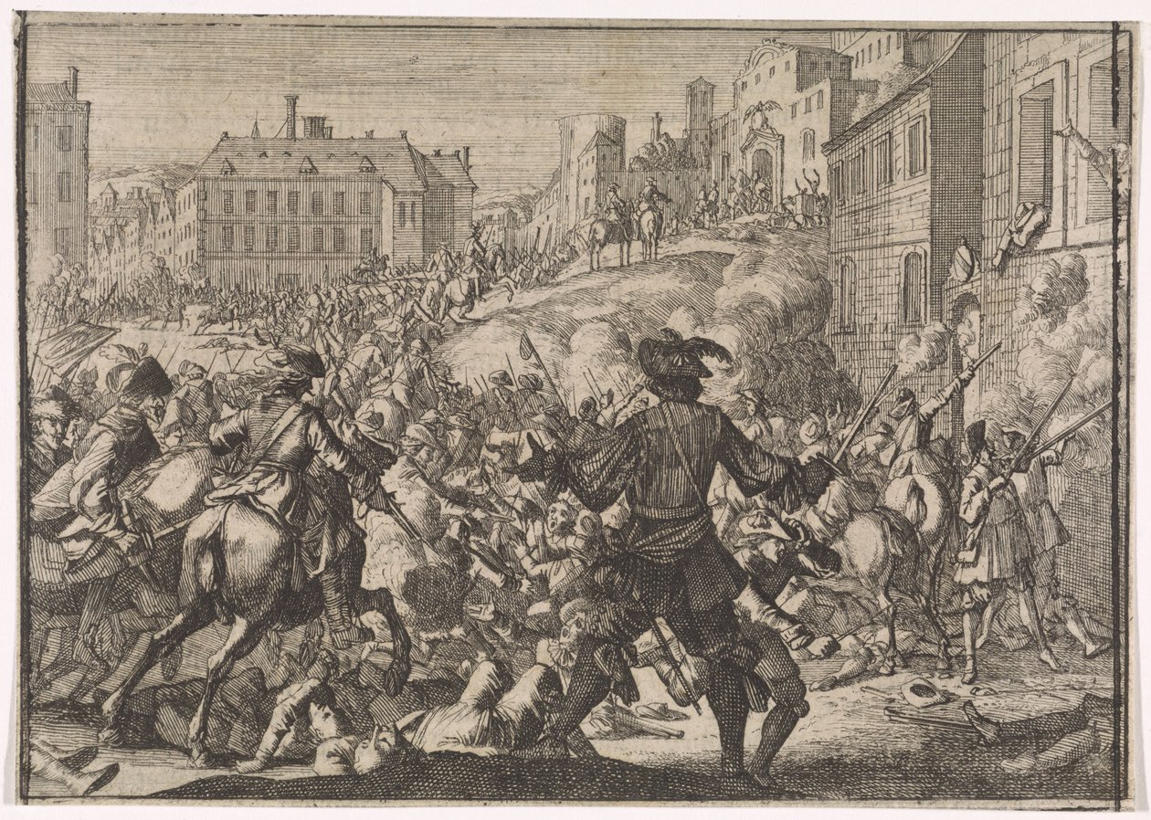 Dobytí Prahy švédskou armádou, 1648 od Caspar Luyken (attributed to)