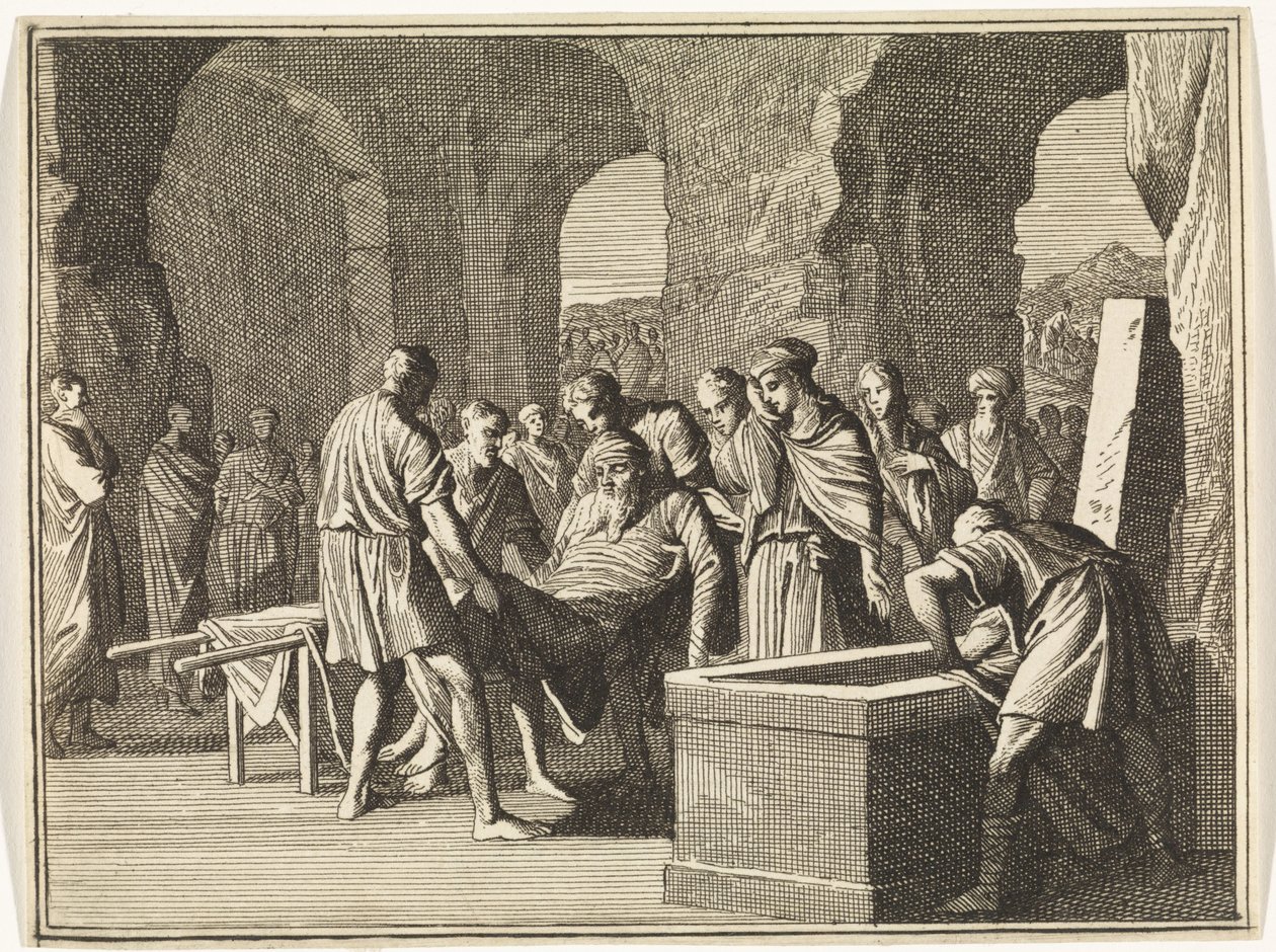 Jakobův pohřeb od Caspar Luyken