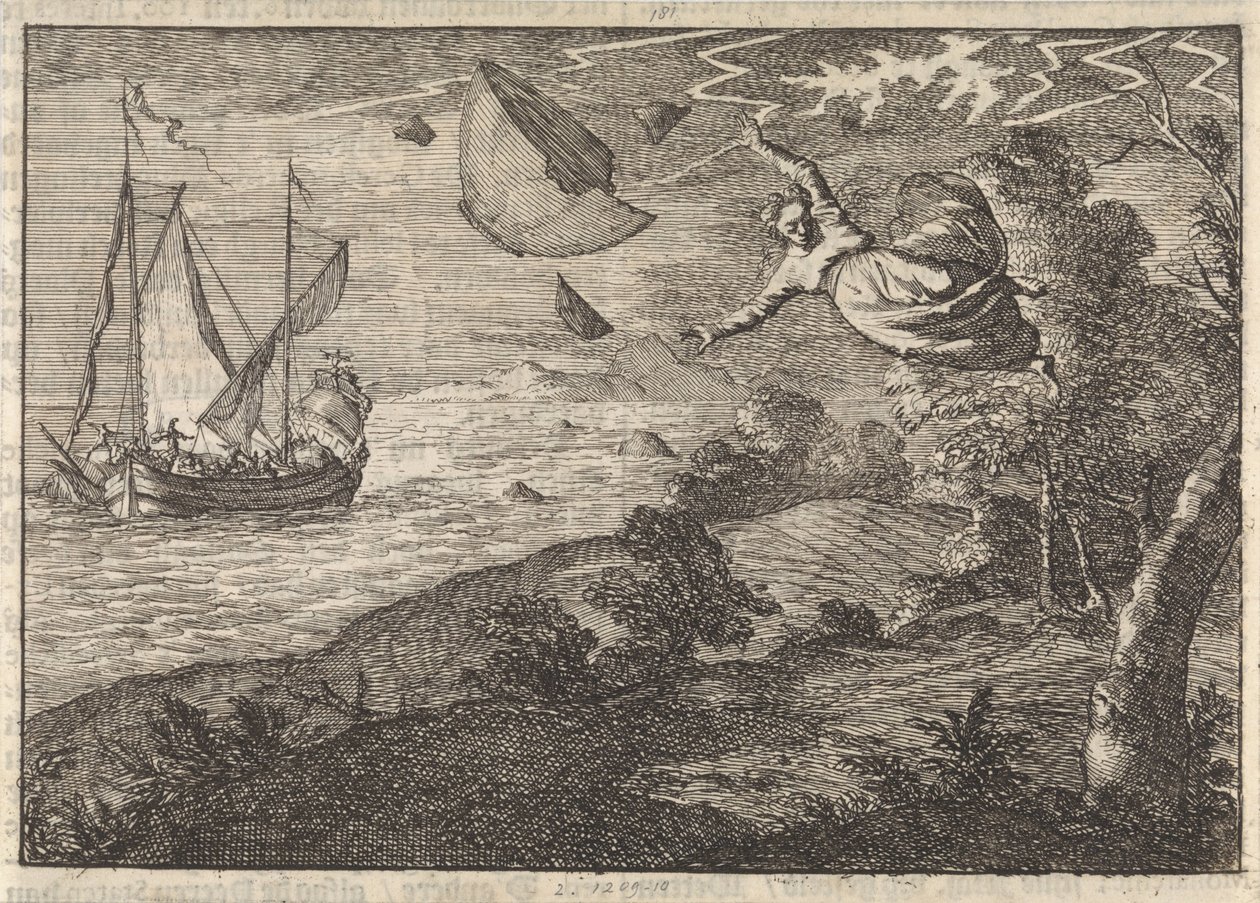 Silné větry na pobřeží Malmö, 1679 od Caspar Luyken