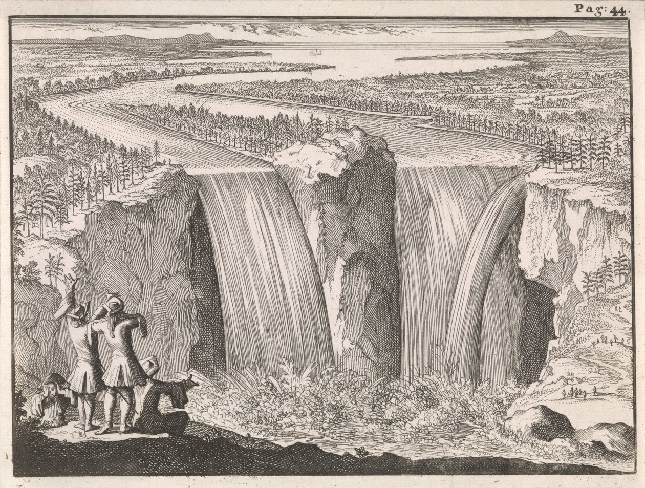 Niagarské vodopády od Caspar Luyken