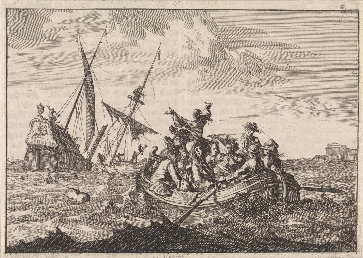 Ztroskotání vévody z Yorku na cestě do Edinburghu, 1683 od Caspar Luyken