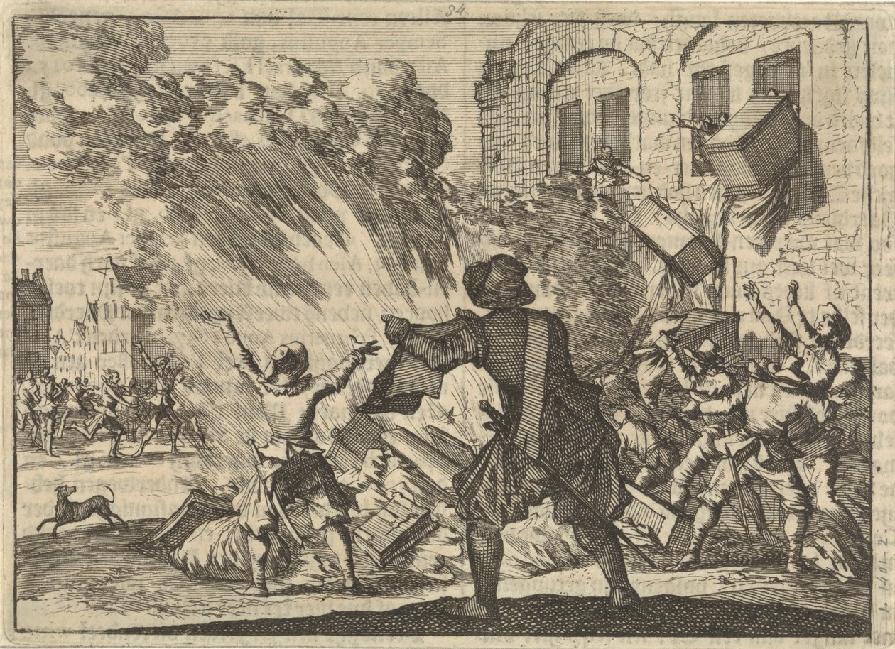 Tollhouse v Lyonu je vydrancován v důsledku zvýšených spotřebních daní, 1625 od Caspar Luyken