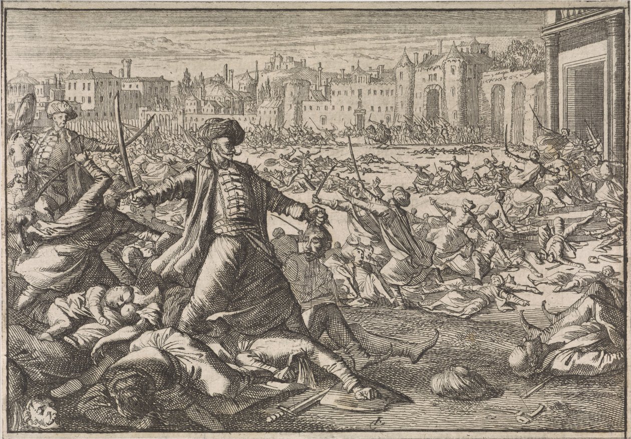 Dobytí Bagdádu Turky, 1638 od Caspar Luyken