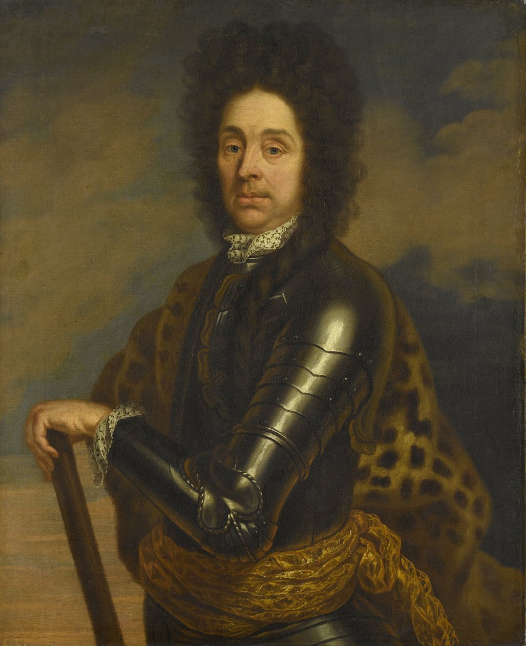 Portrét Menno Baron van Coehoorn (1641-1704). Generál dělostřeleckého a pevnostního inženýra od Caspar Netscher (copy after)