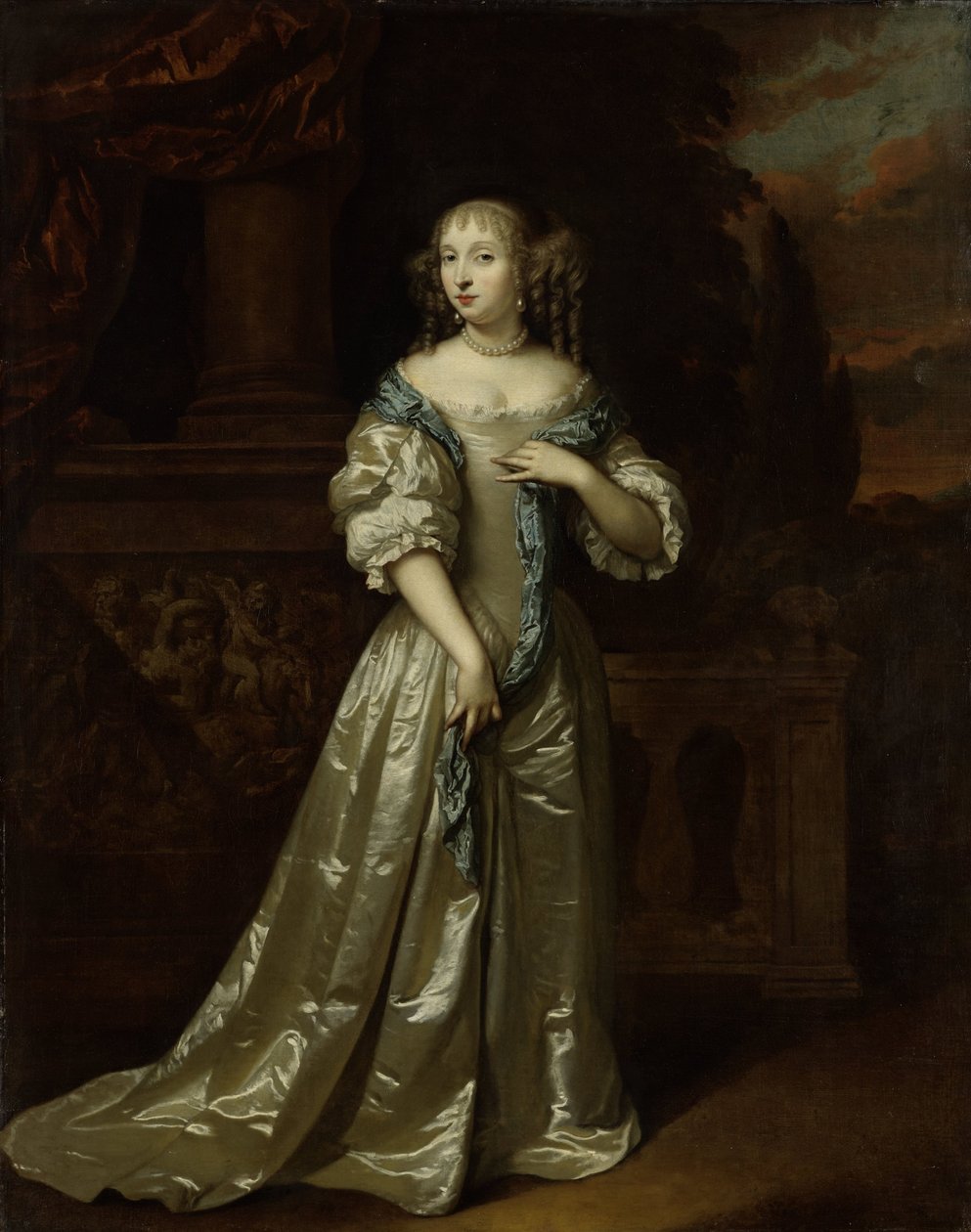Portrét Philippina Staunton, manželka Roelof van Arkel (1632-1709), pán z Broeckhuijsen od Caspar Netscher