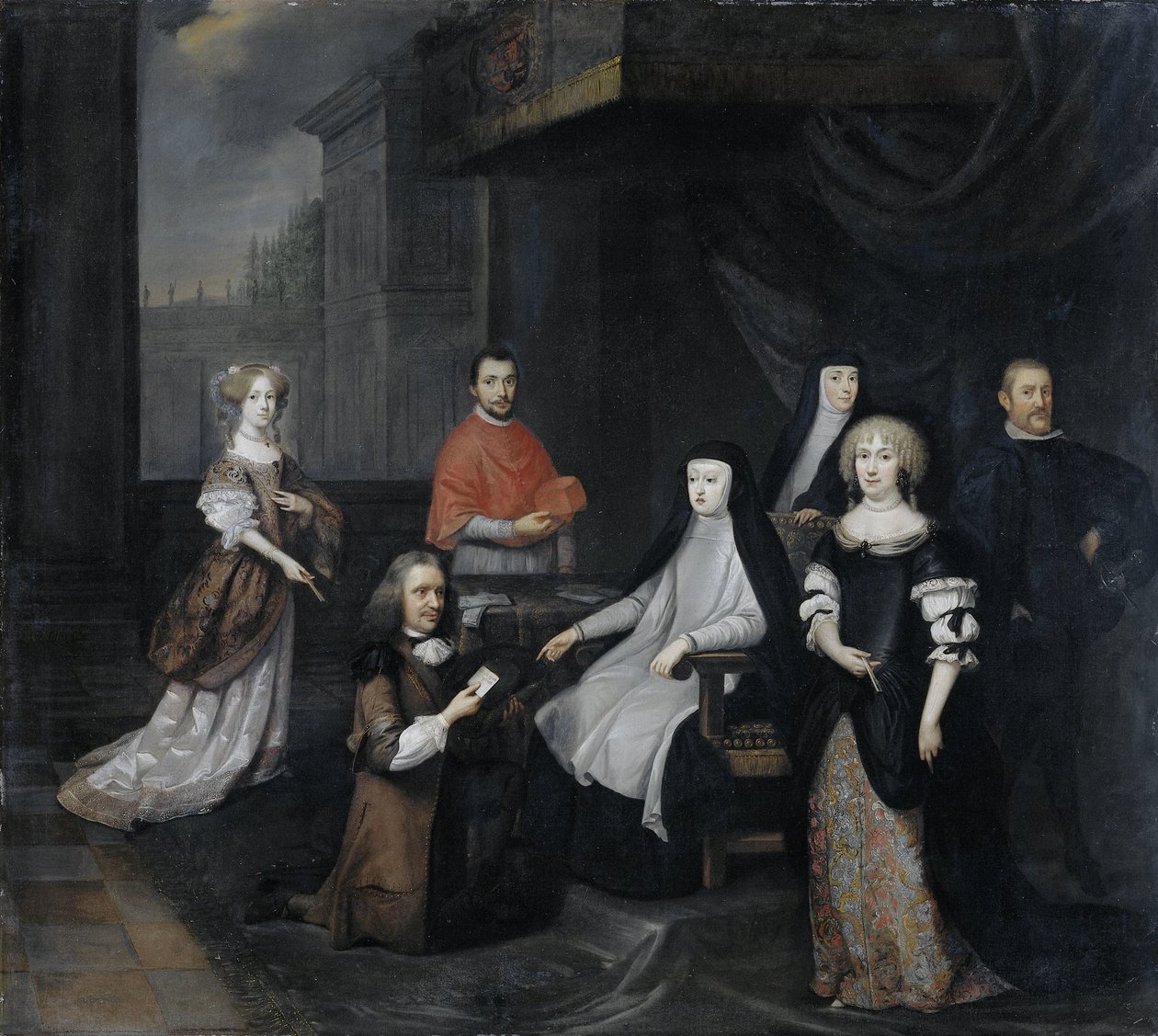 Přijetí nizozemského velvyslance Hieronyma van Beverningka španělskou královnou-regentkou Marií-Annou Rakouskou, 2. března 1671 od Caspar Netscher