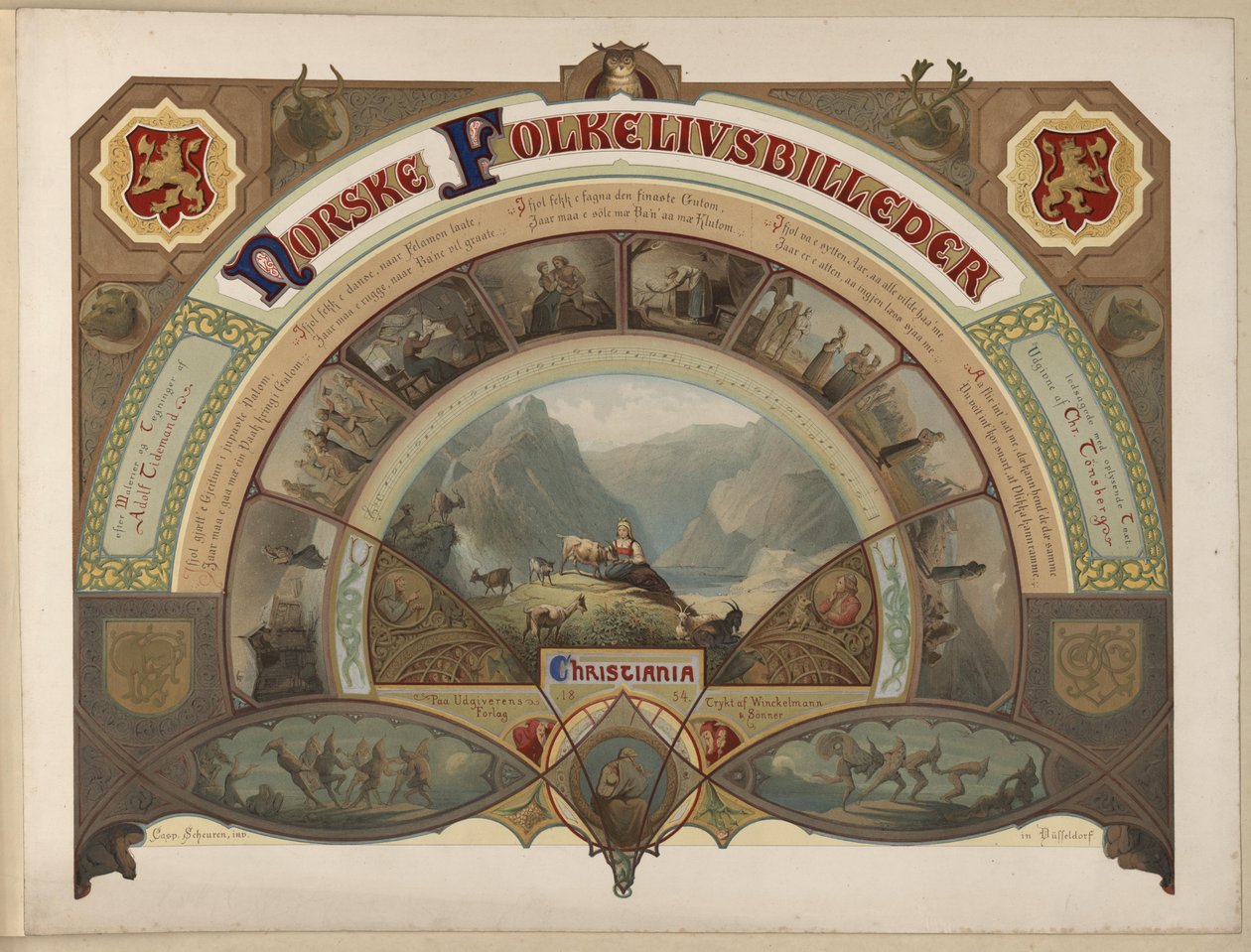 Ilustrace převzata z knihy Norske Folkelivsbilleder od Tidemanda, Adolpha, kterou vydal Chr. Tønsberg od Caspar Scheuren