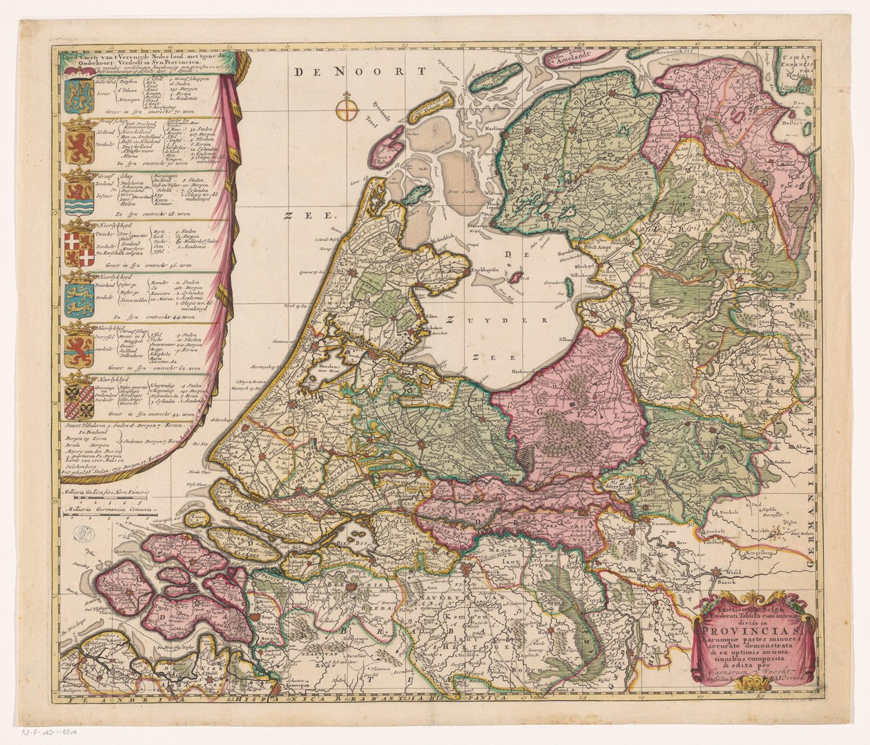 Mapa Republic of the Seven United Netherlands Země caerte van 