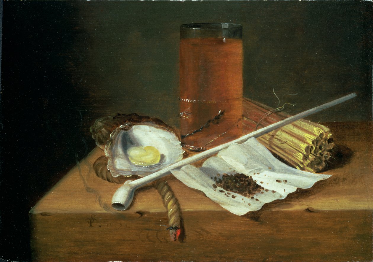 Zátiší s potřebami kouření, 1659 (panel) od Casparus Smits