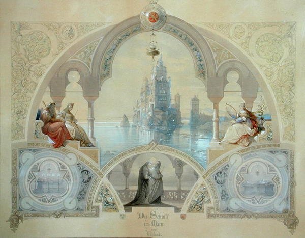 Hrad u moře od Casper Johann Nepomuk Scheuren