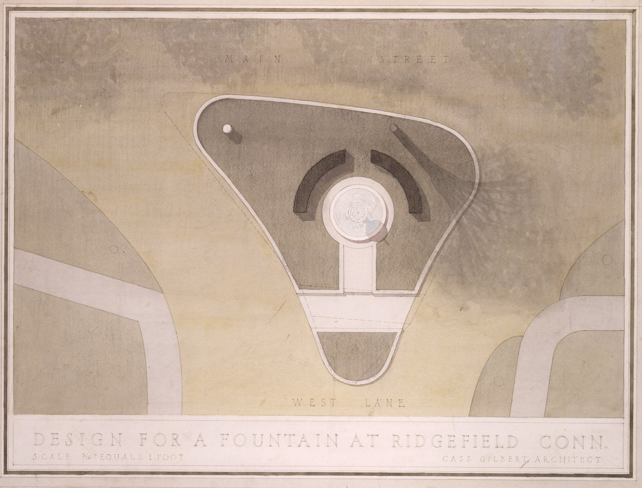 (Design pro fontánu, Ridgefield, Connecticut) od Cass Gilbert