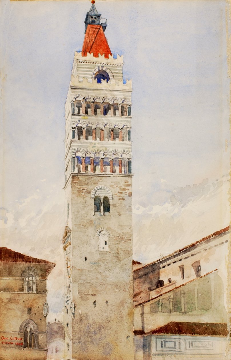 Věž katedrály, Pistoia, Itálie, 1898. od Cass Gilbert
