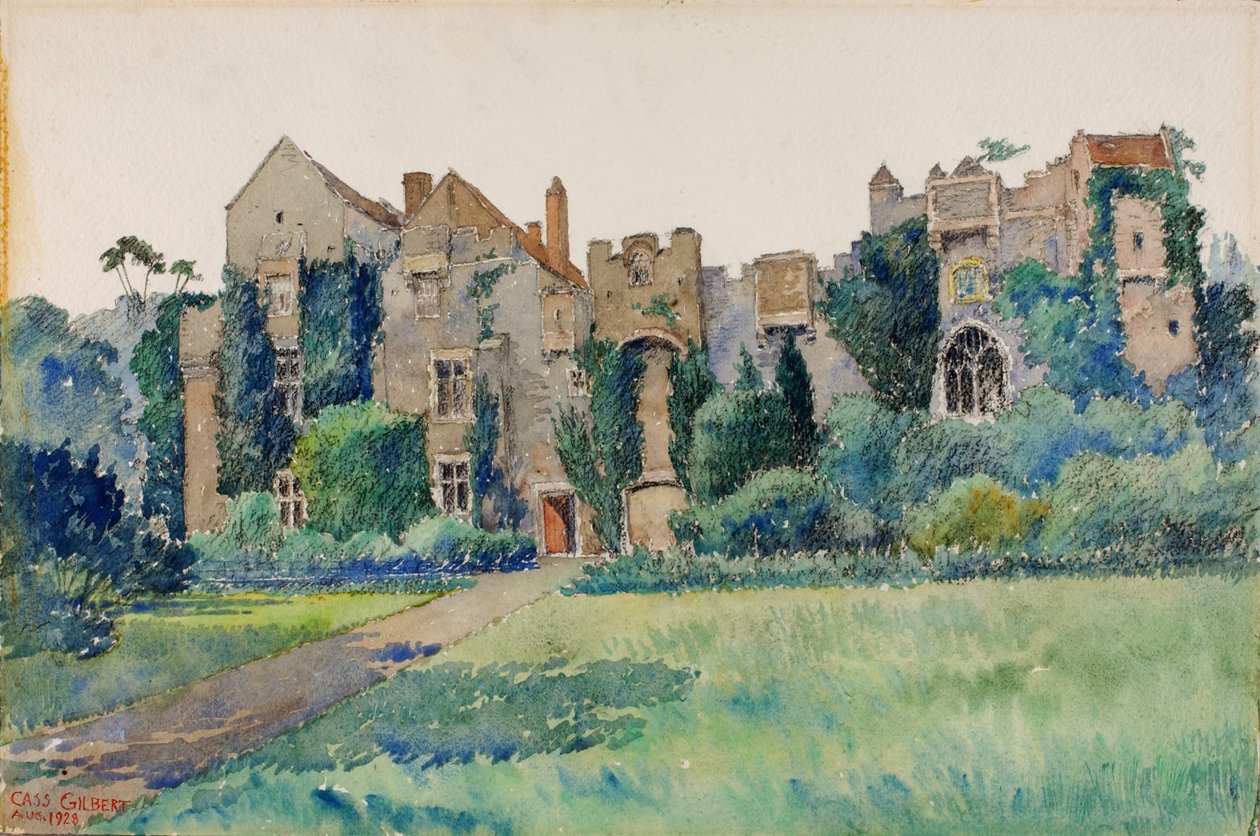 Compton Castle, Devonshire, Anglie, 1928. od Cass Gilbert