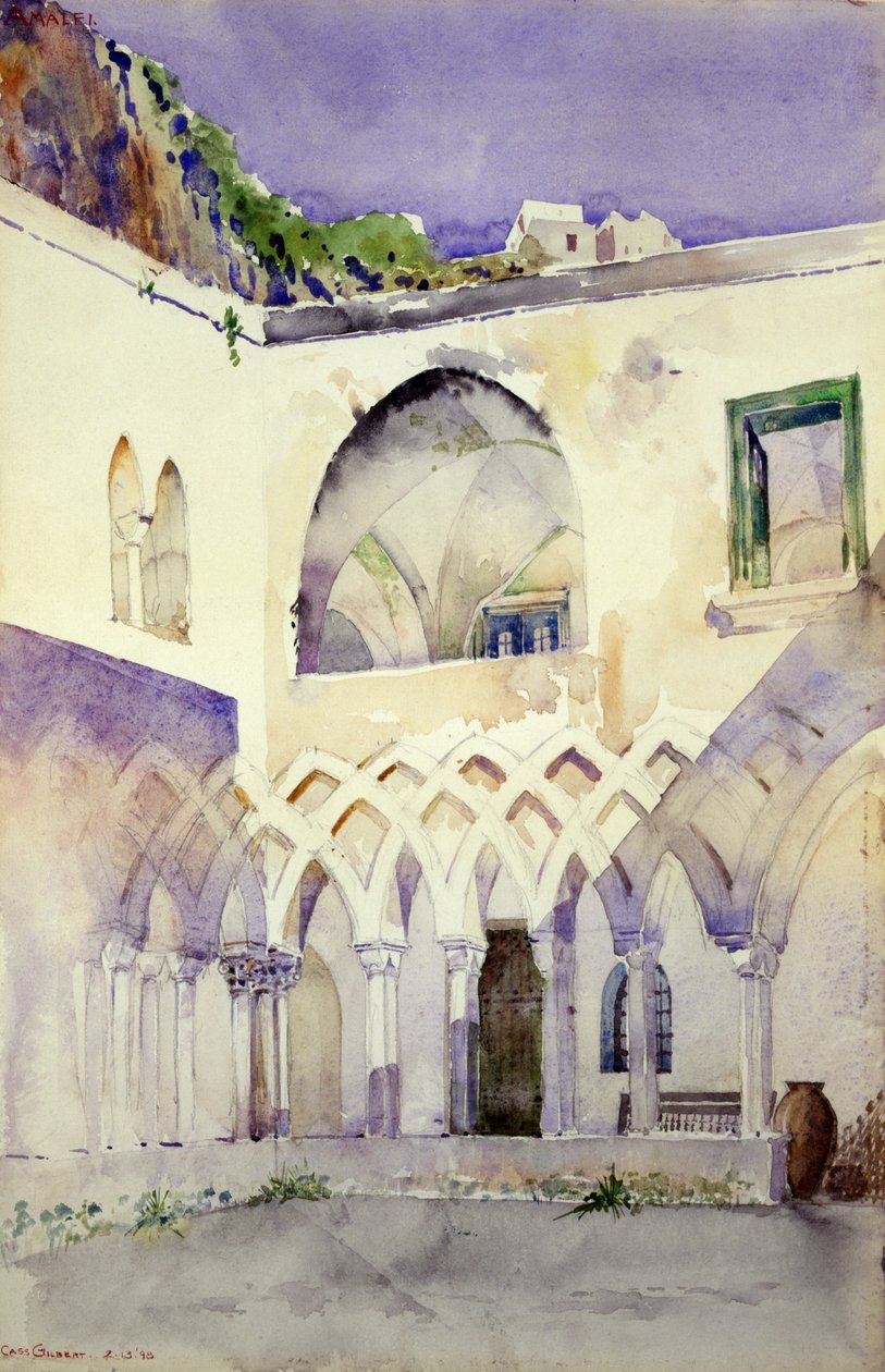 Nádvoří, klášter Capucine, Amalfi, 1898. od Cass Gilbert