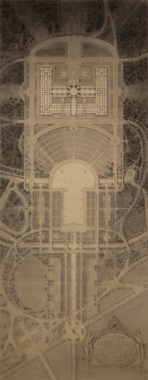 Forest Park, Saint Louis, Missouri: Ukazuje rekultivaci a obnovu Světového výstaviště a Muzea výtvarných umění od Cass Gilbert