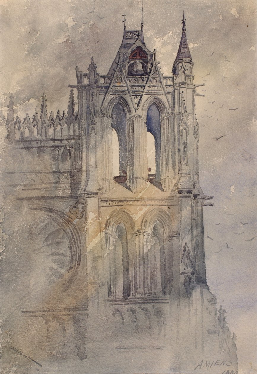 Jihozápadní věž, katedrála v Amiens, 1880. od Cass Gilbert