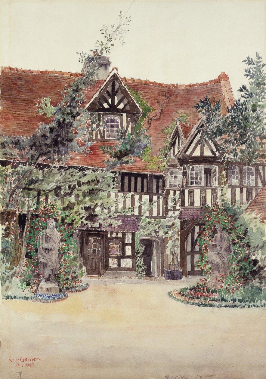 Menší nádvoří, Hotel Guilleaume le Conquerant, Dives, Francie od Cass Gilbert